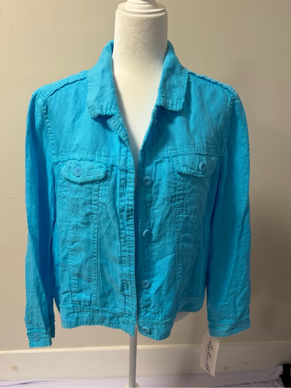 Lulu B Linen Travel Jacket Seaglass Aqua – XL NWT - Picture 3 of 8